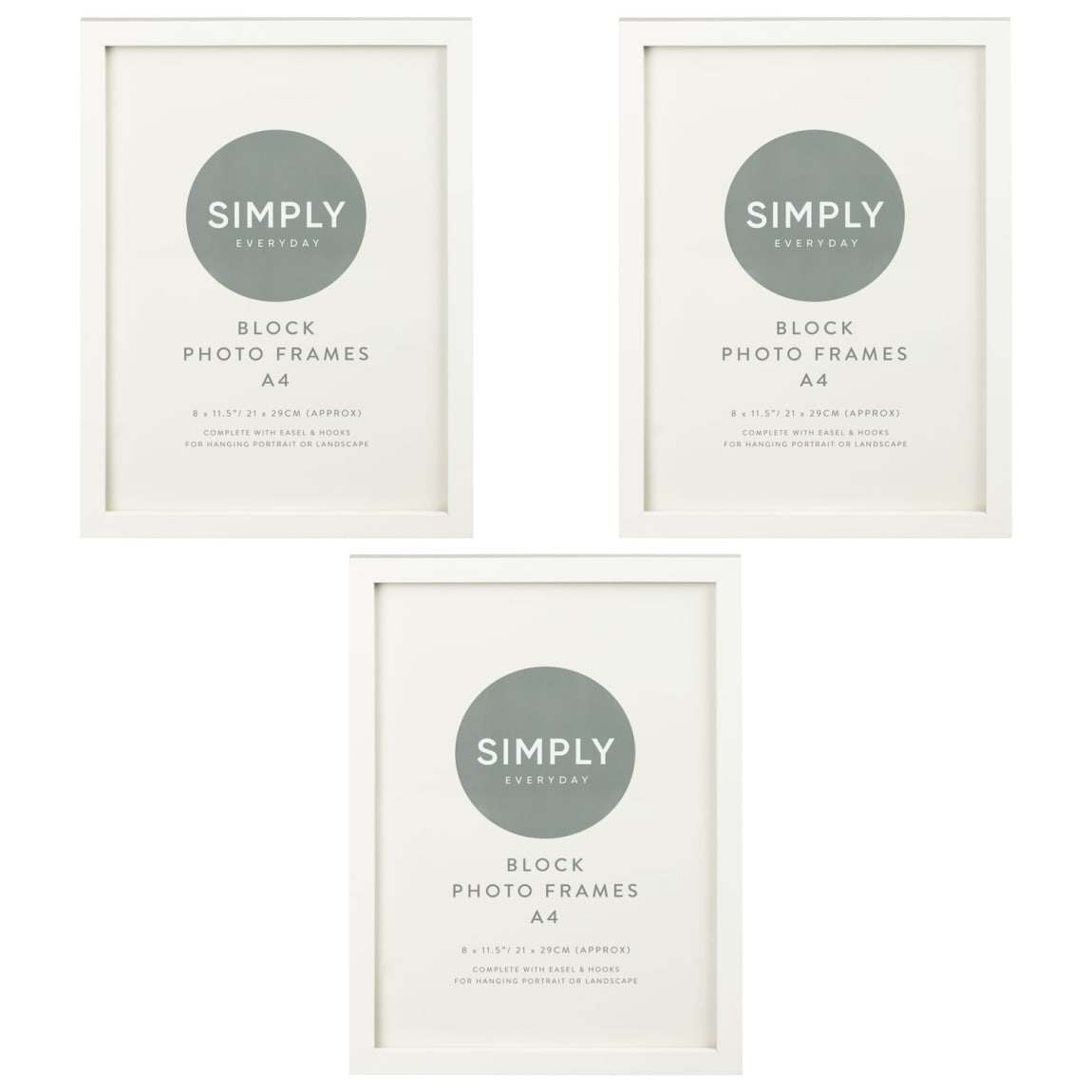 Simply Everyday Cream A4 Block Frames 3pk