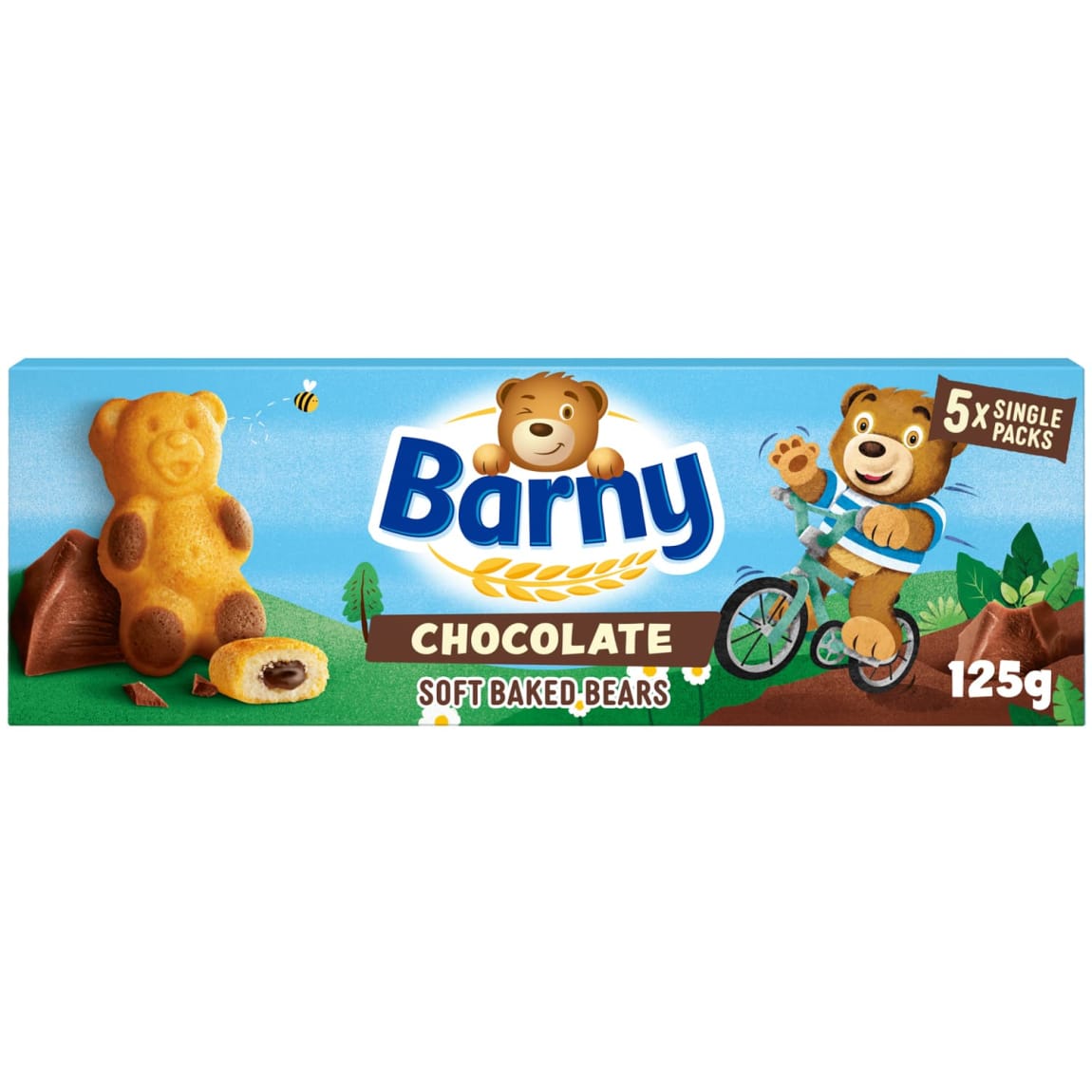 Barny Soft Baked Bears Cake Bars 5pk - Chocolate