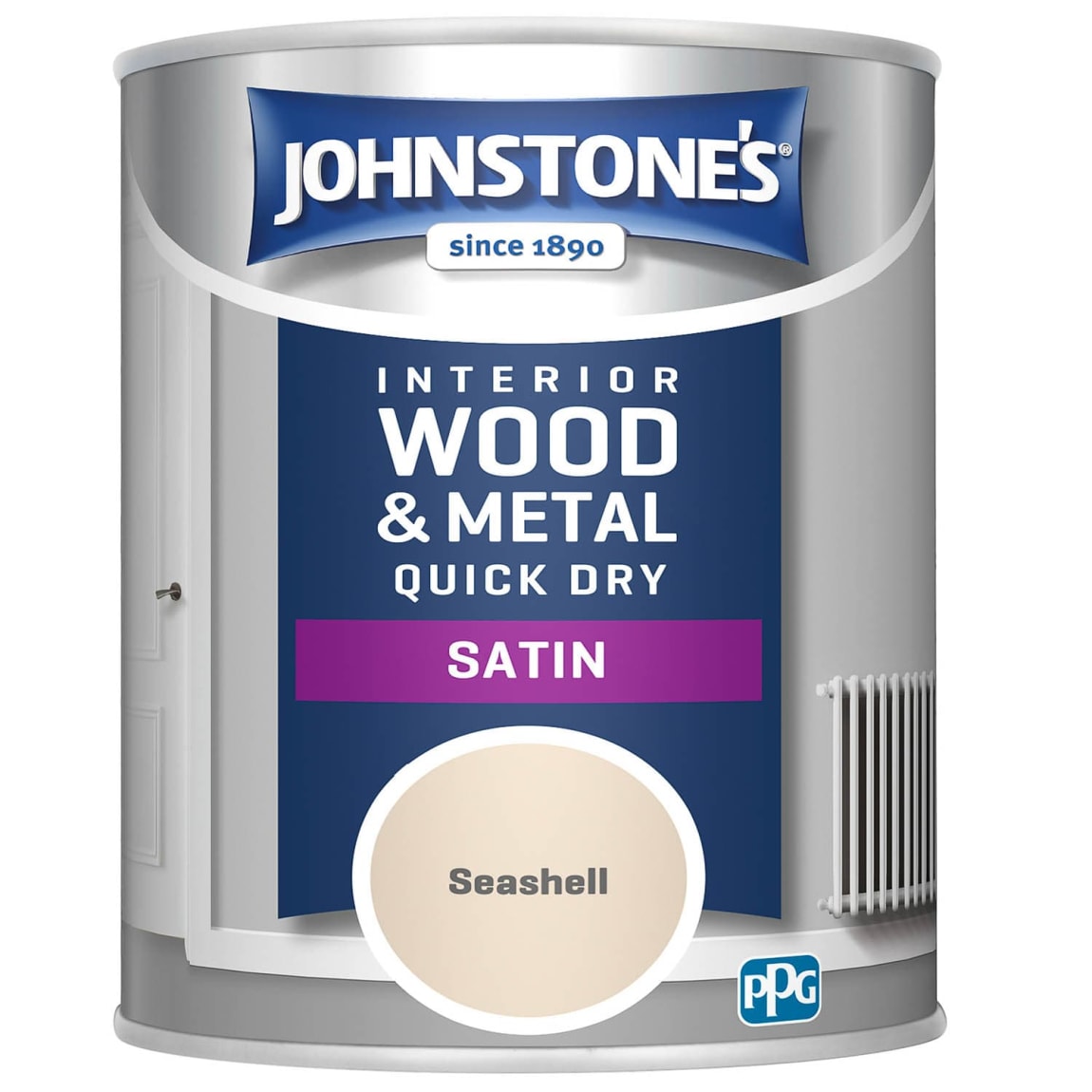 Johnstone's Quick Dry Satin Paint - Seashell 750ml