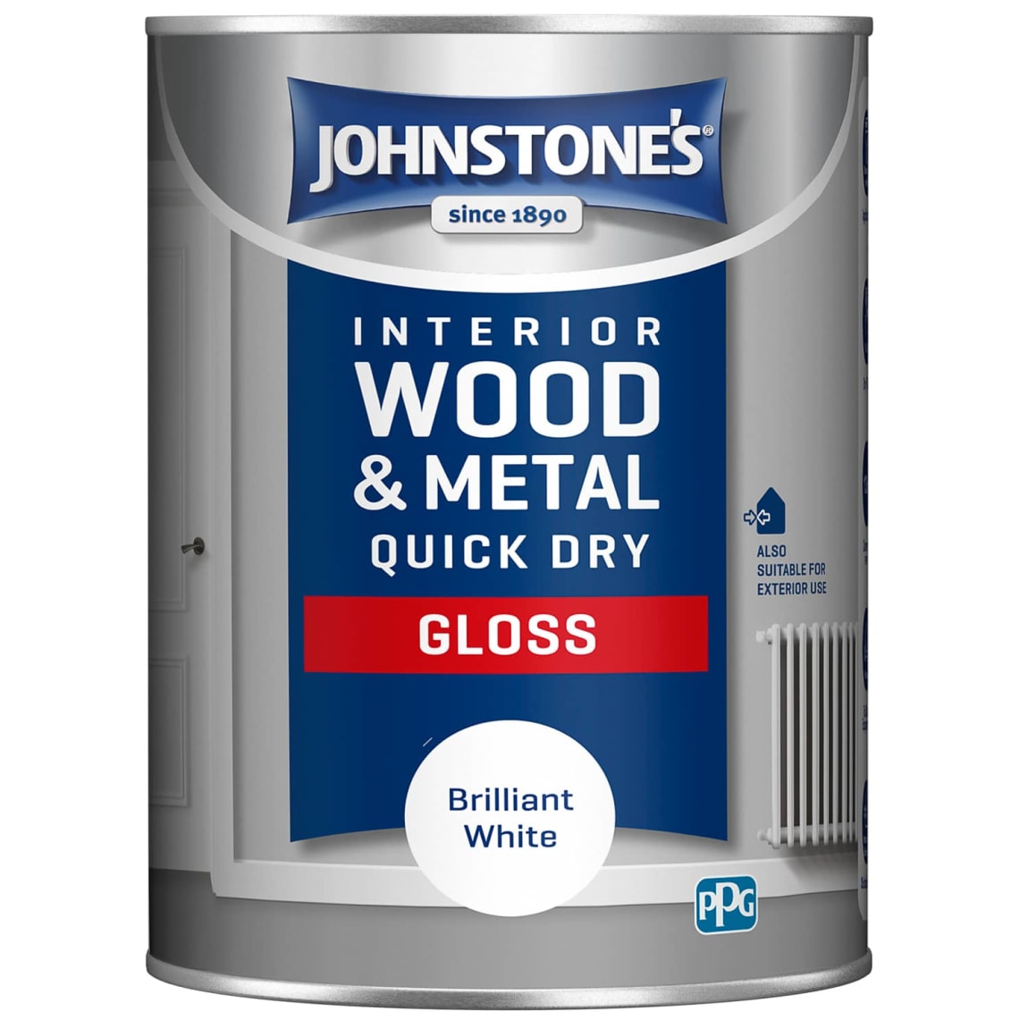 Johnstone's Quick Dry Gloss Paint 1.25L - Brilliant White
