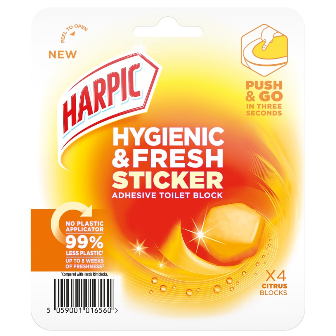 Harpic Hygienic & Fresh Sticker 4pk - Citrus