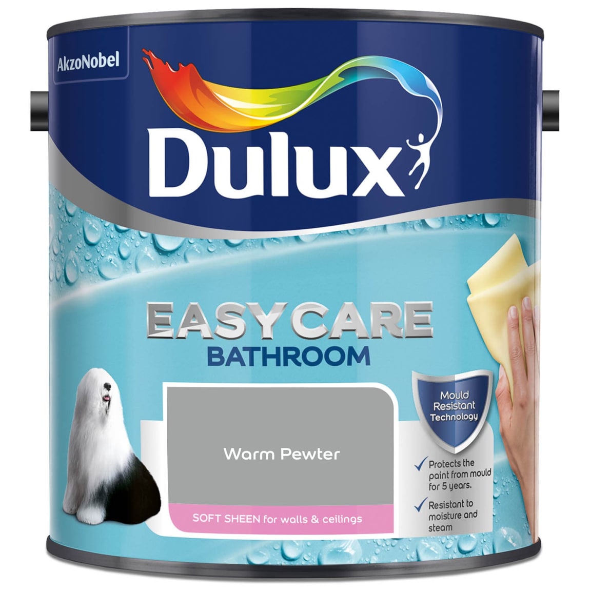 Dulux Easycare Bathroom Paint 2.5L - Warm Pewter