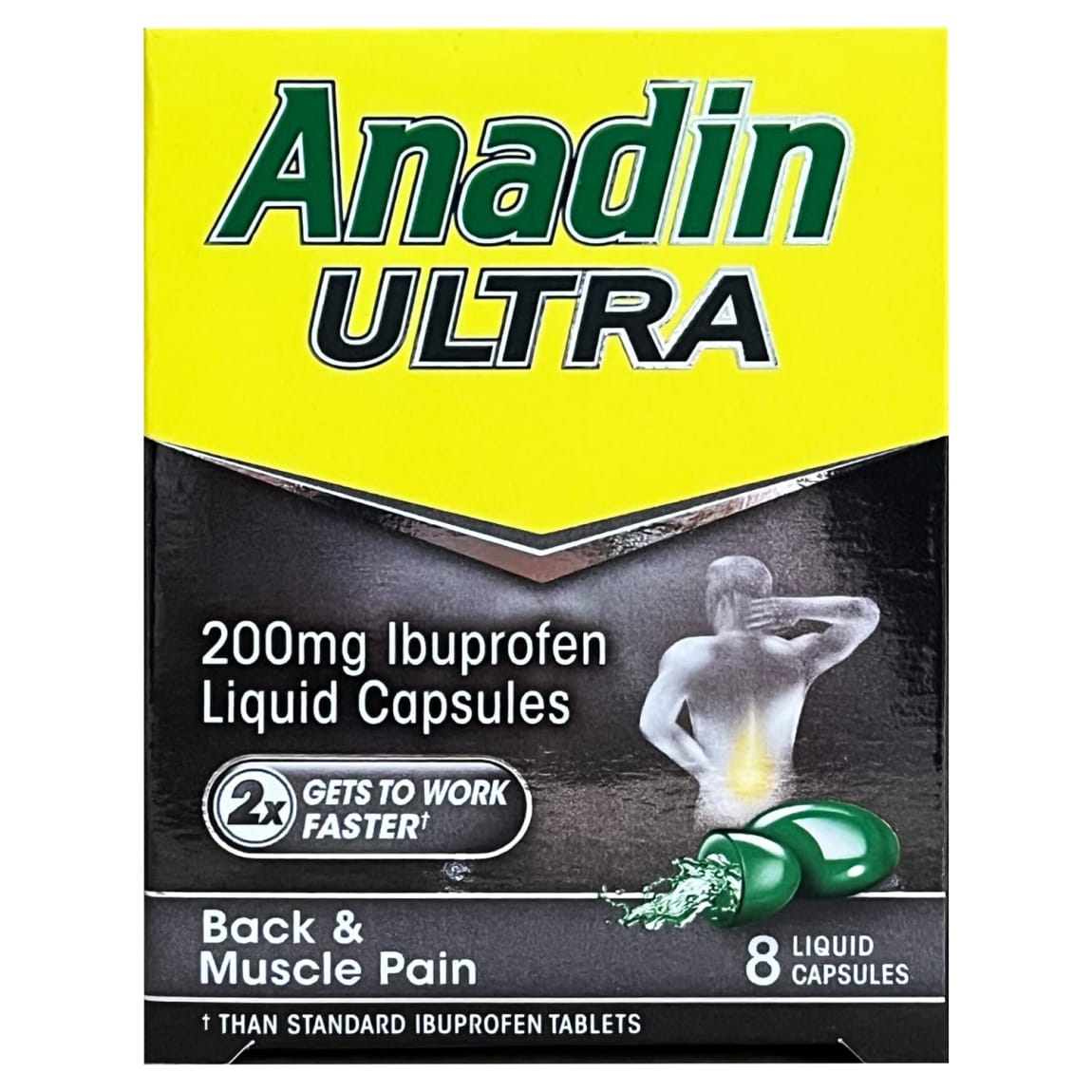 Anadin Ultra Back & Muscle Liquid Ibuprofen 200mg Capsules 8pk