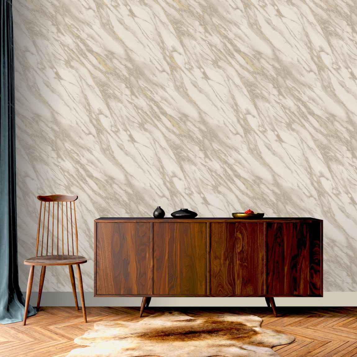 Carrera Marble Wallpaper - Natural