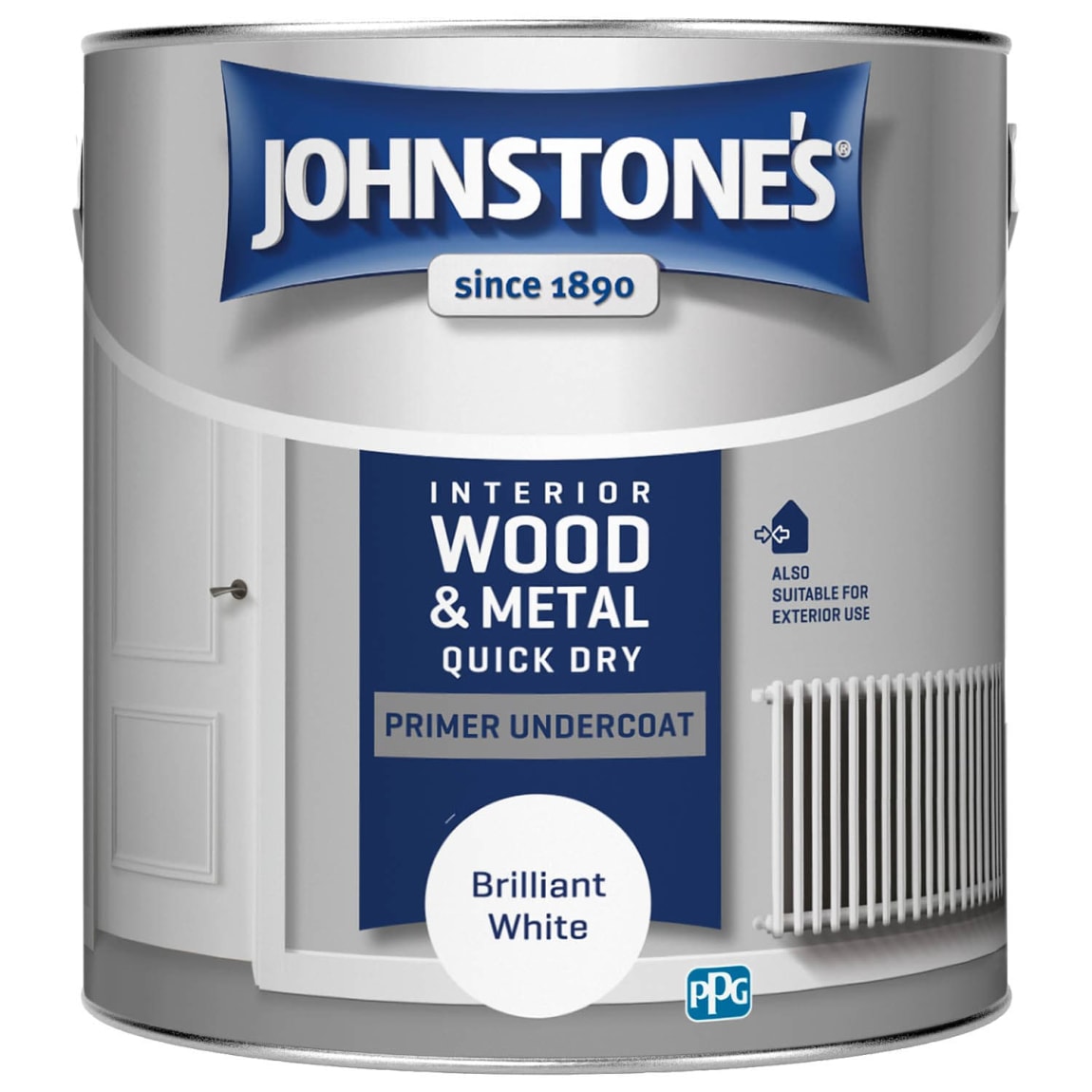 Johnstone's Quick Dry Primer Undercoat - Brilliant White 2.5L
