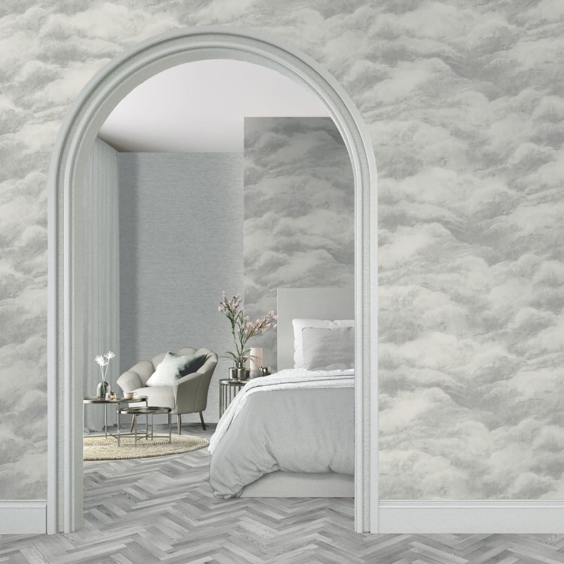 Cloud Weave Grey Wallpaper