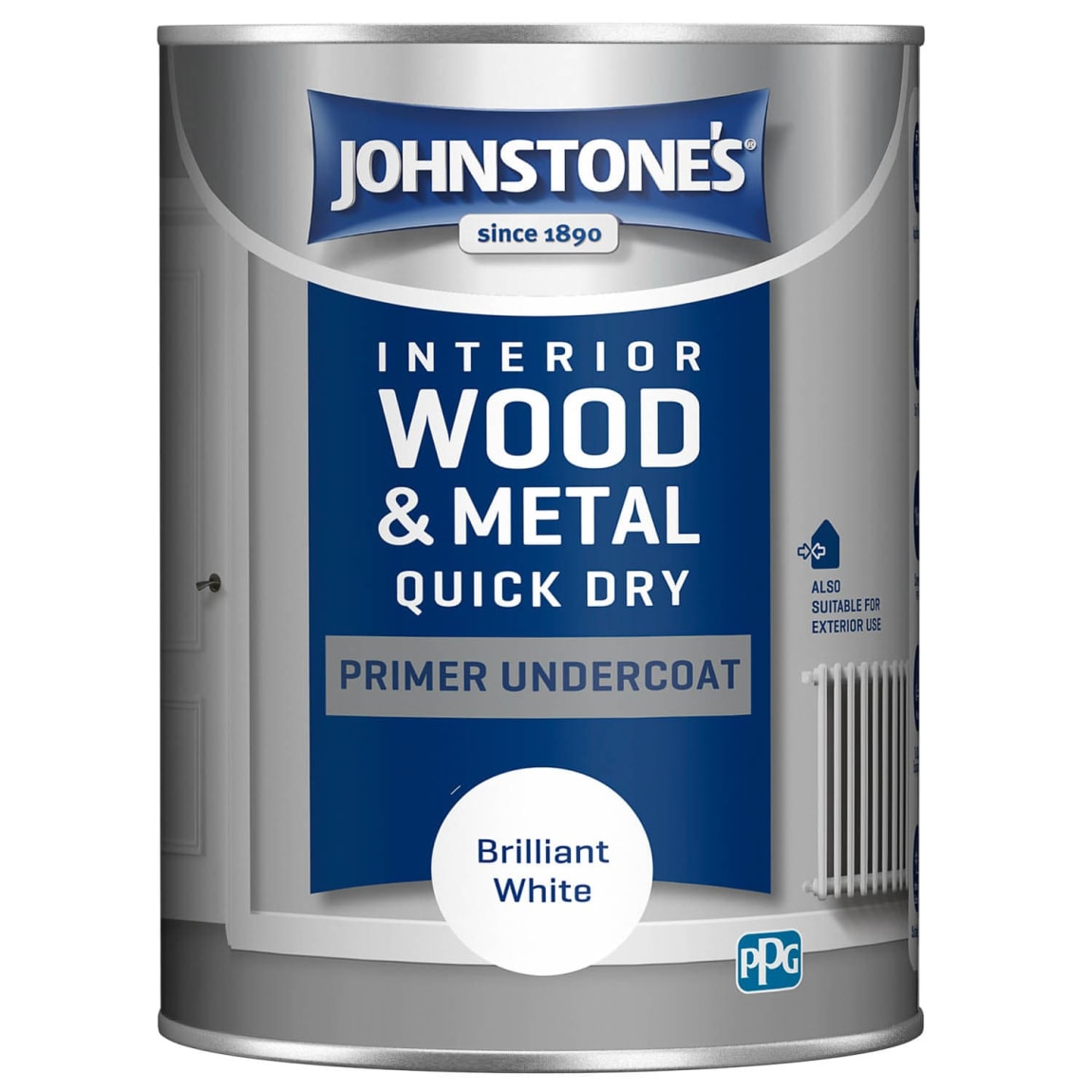 Johnstone's Quick Dry Primer Undercoat - Brilliant White 1.25L