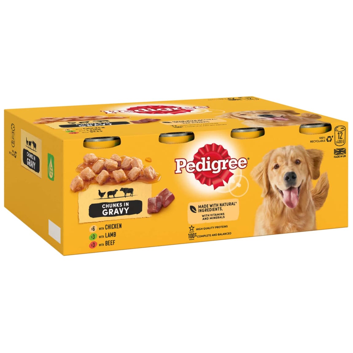 Pedigree Chunks Dog Food in Gravy Meat Selection 12pk