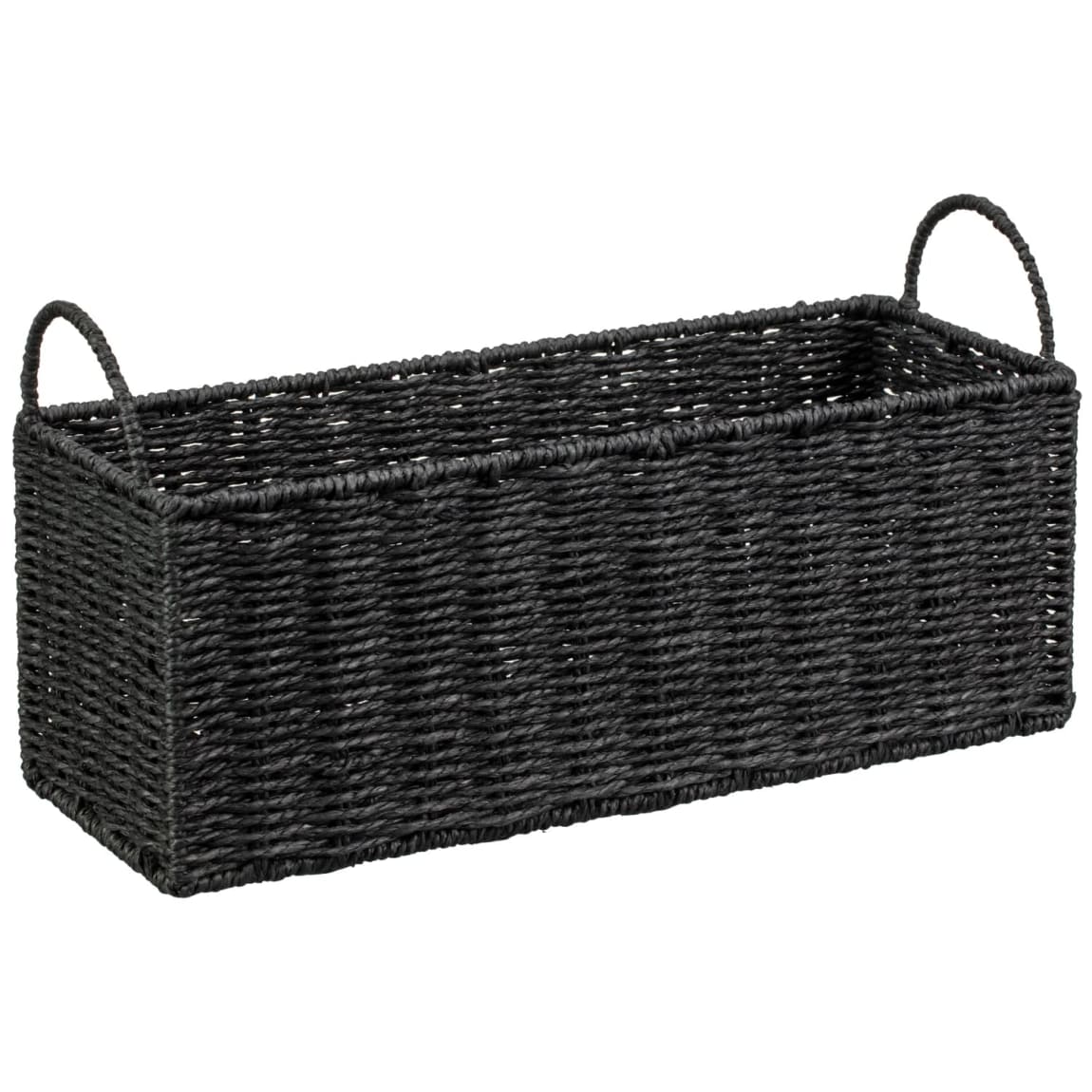 Rectangle Woven Storage Basket - Black