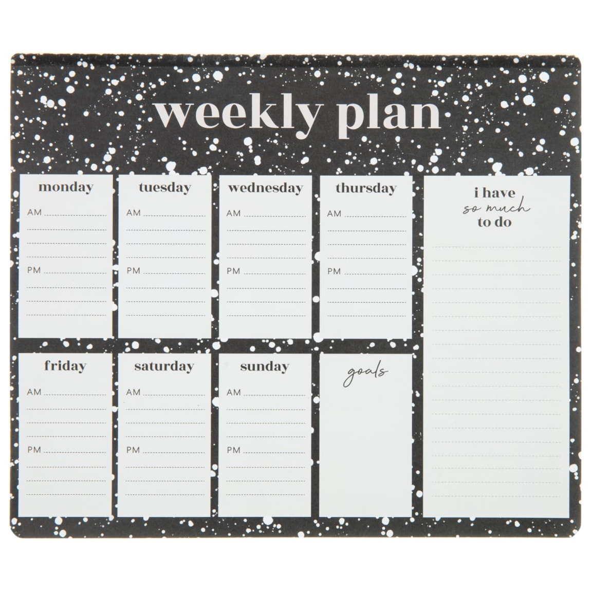 Weekly Planner Pad - Black