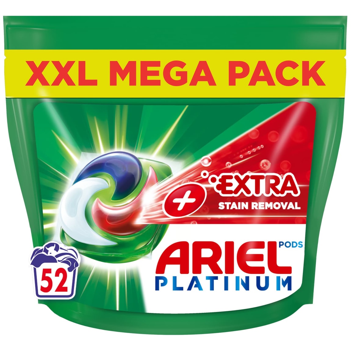 Ariel Platinum Pods + Extra Stain Removal 52W