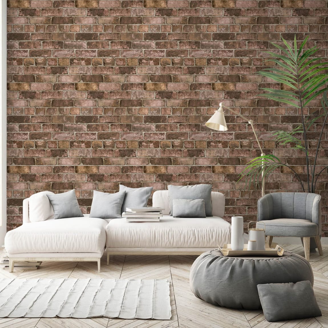 Durham Brick Wallpaper - Red