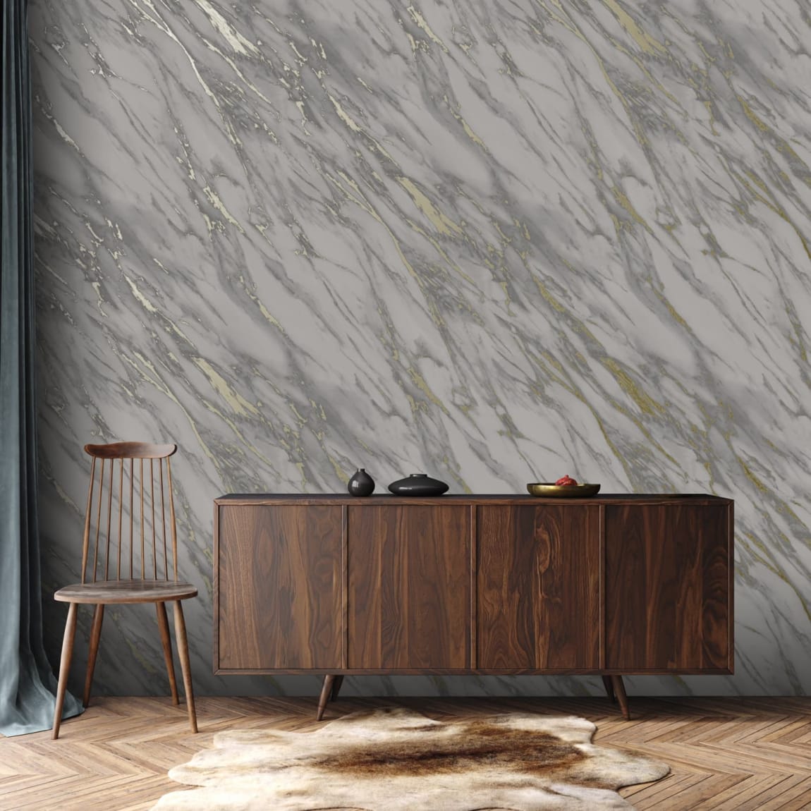 Carrera Marble Grey Wallpaper