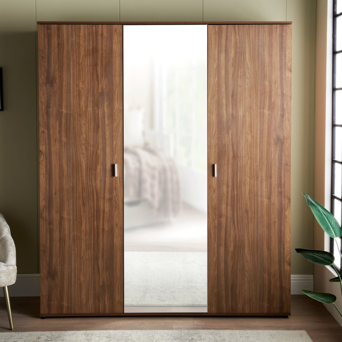 Detroit 3 Door Mirrored Wardrobe