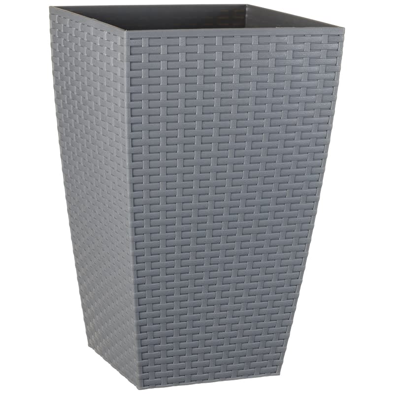 Rattan Effect Decorative Planter 45cm - Grey