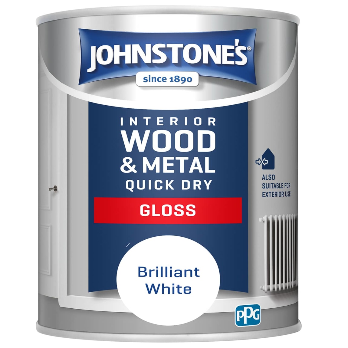 Johnstone's Quick Dry Gloss Paint 750ml - Brilliant White