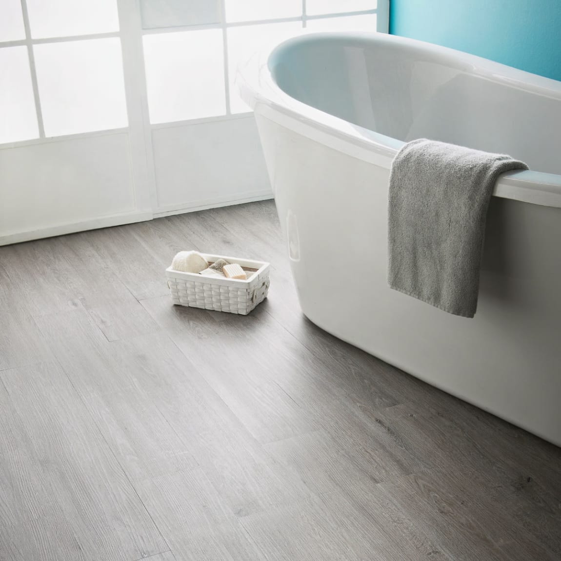 Self Adhesive Warm Grey Wood Effect Vinyl Floor Plank 7pk