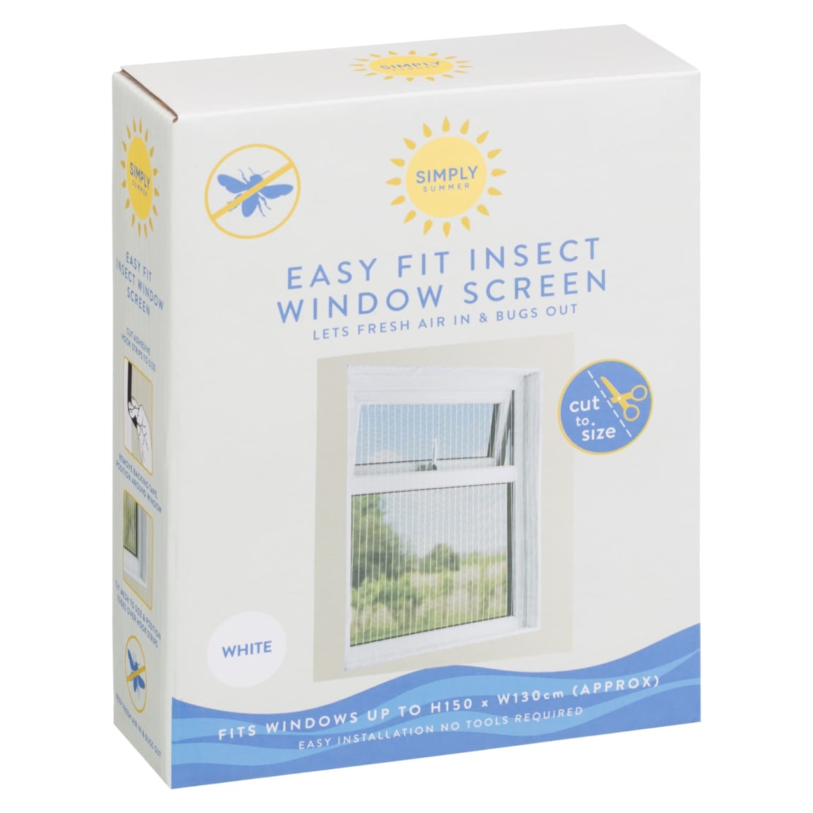 Easy Fit Insect Window Screen - White
