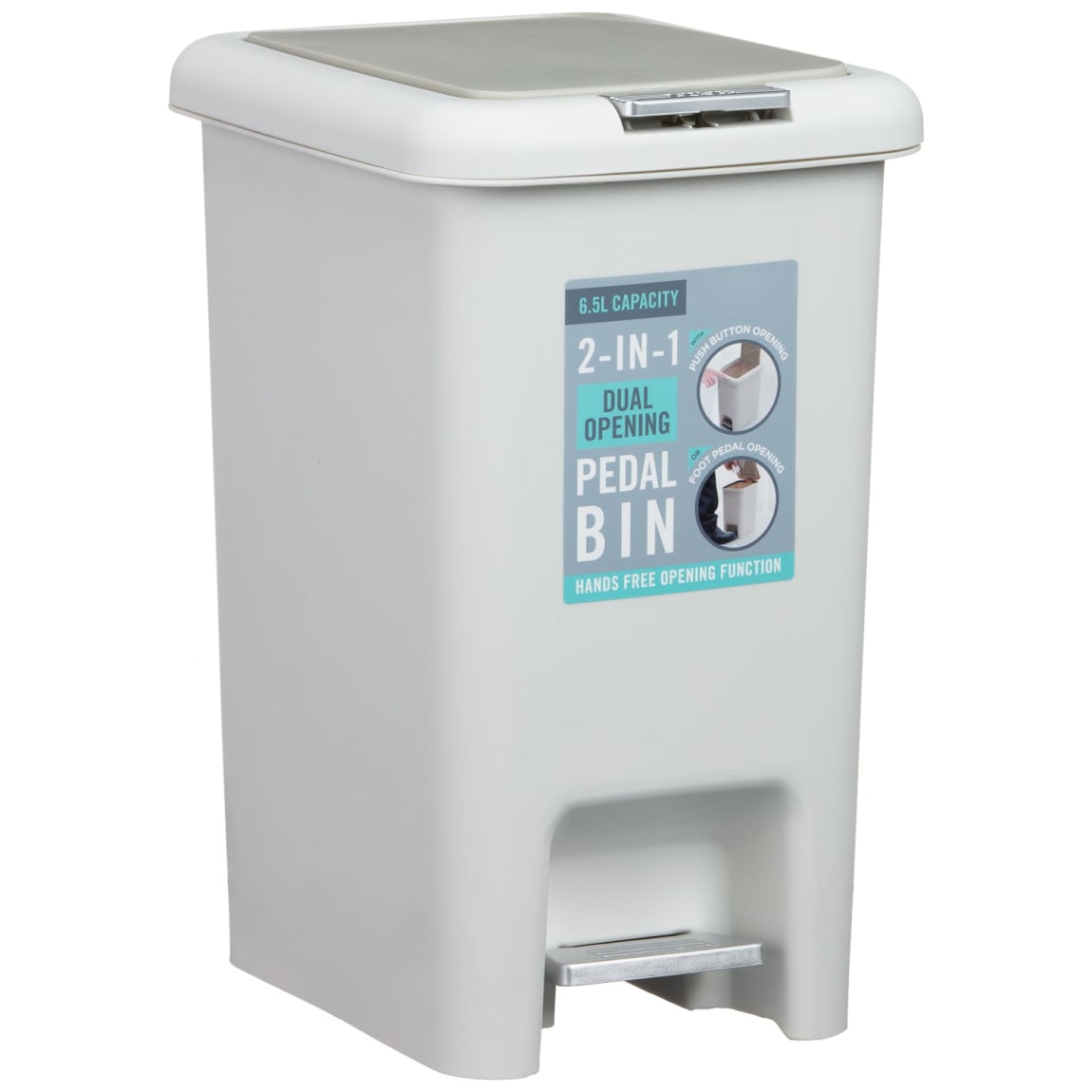 Pedal & Push Bin 6.5L - Cream
