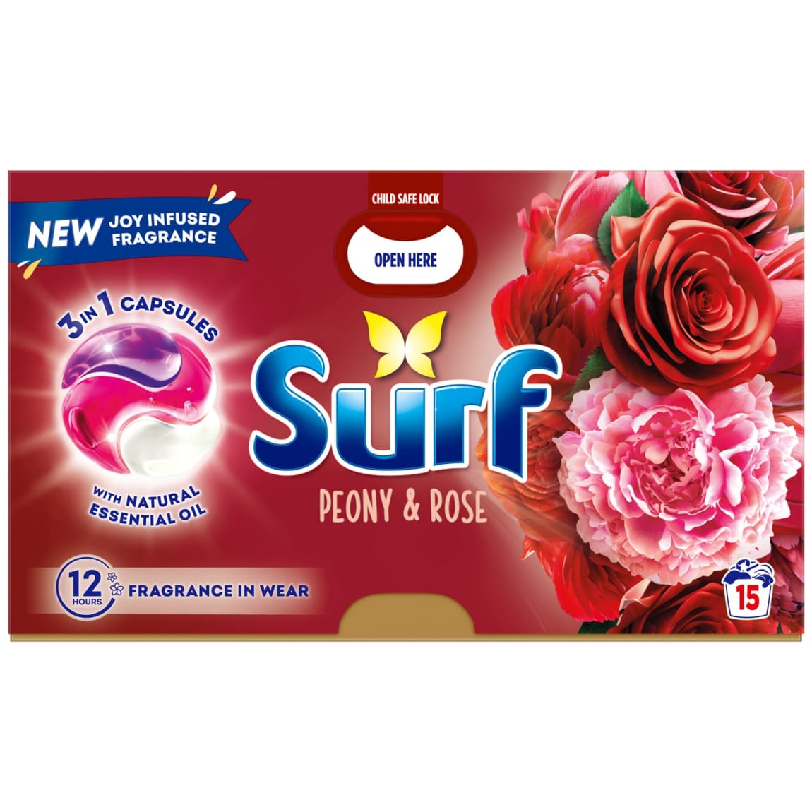 Surf 3 in 1 Laundry Capsules 15W - Peony & Rose