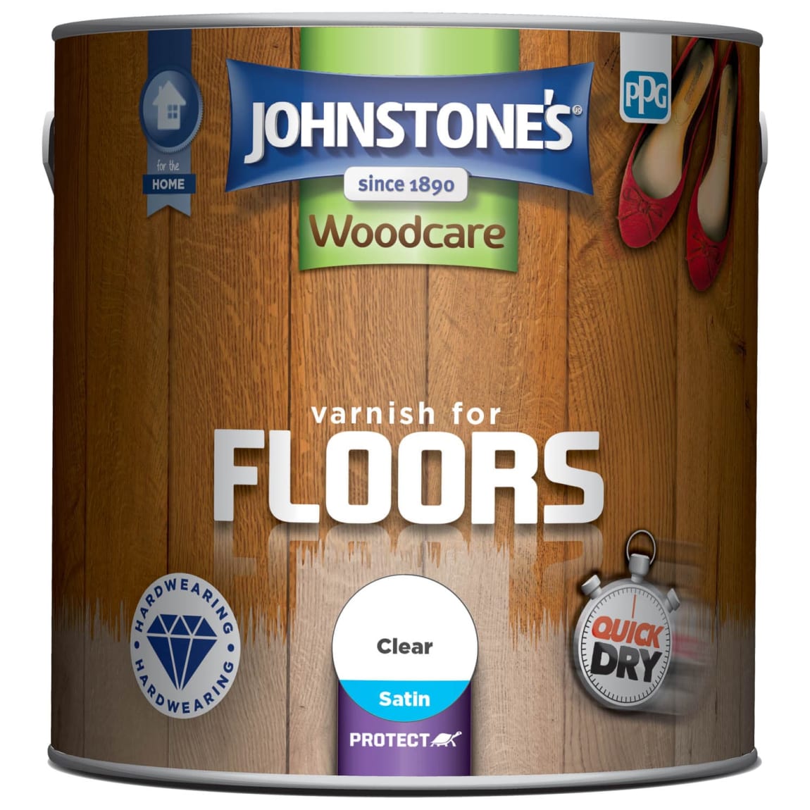 Johnstone's Quick Dry Satin Floor Varnish - Clear 2.5L