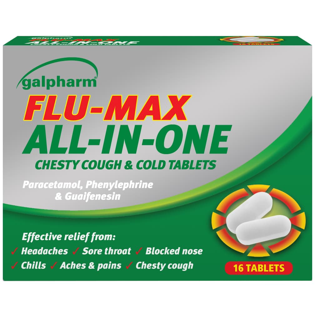 Galpharm Flu Max All In One Chesty Cough & Cold Tablets 16pk