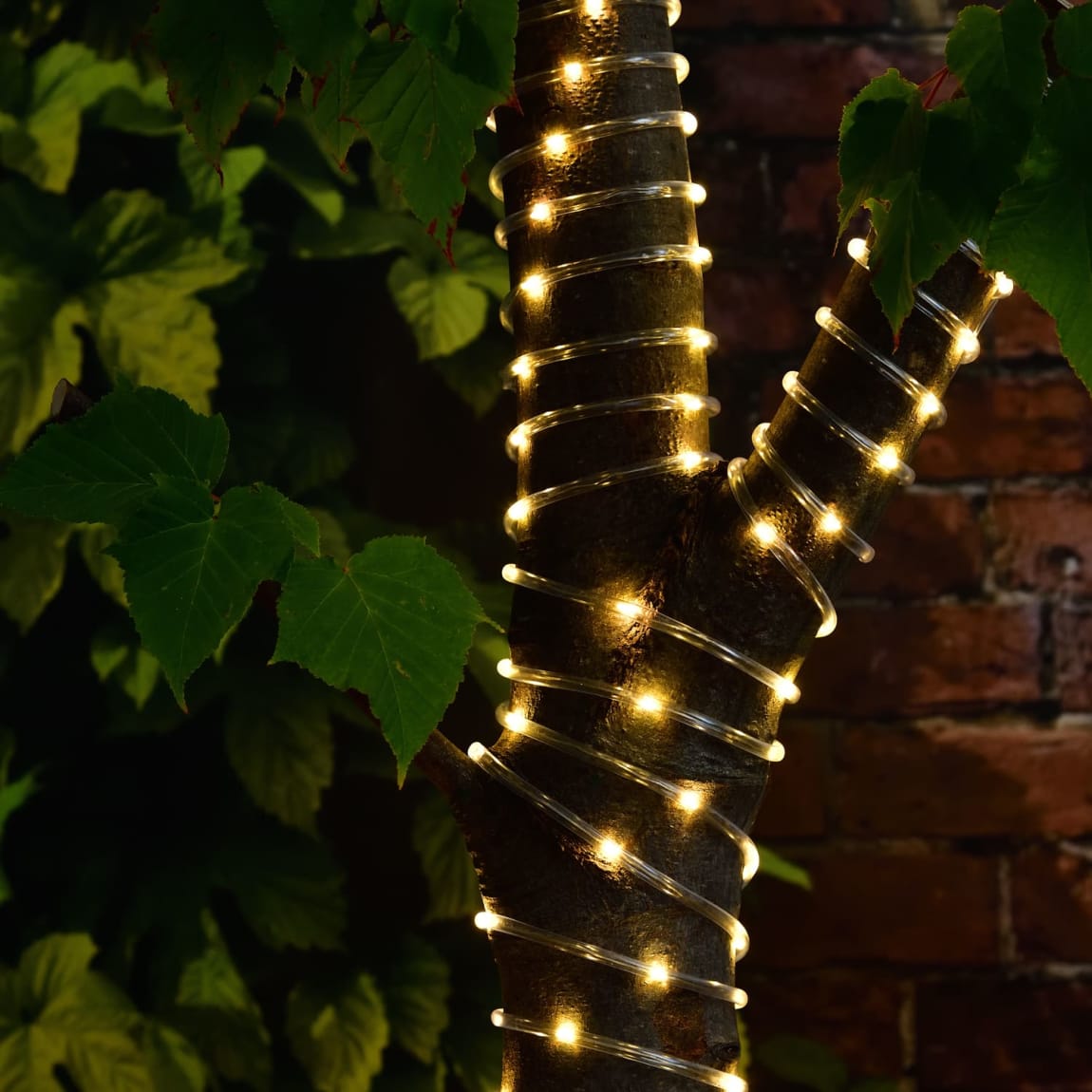 Solar Powered 10m Micro LED Rope Light - Warm White