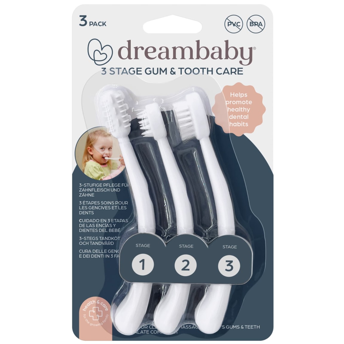 Dreambaby 3 Stage Gum & Tooth Care Set 3pc