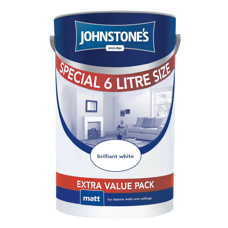 Johnstone's Paint Vinyl Matt Emulsion - Brilliant White 6L