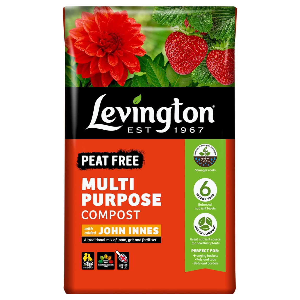 Levington Peat Free Multi-Purpose Compost with John Innes 50L