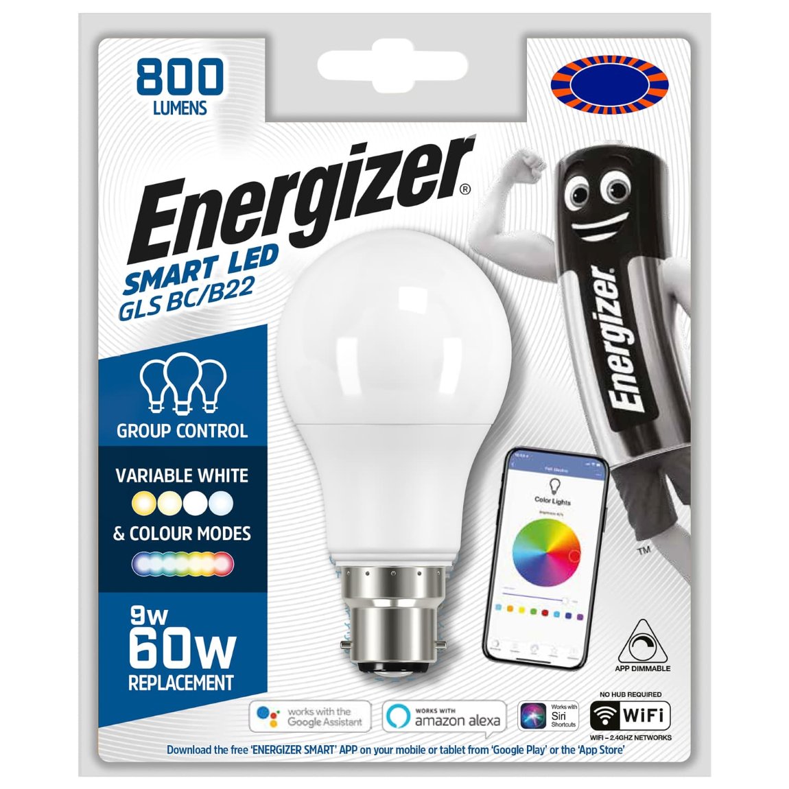 Energizer Smart LED GLS Bulb BC-B22