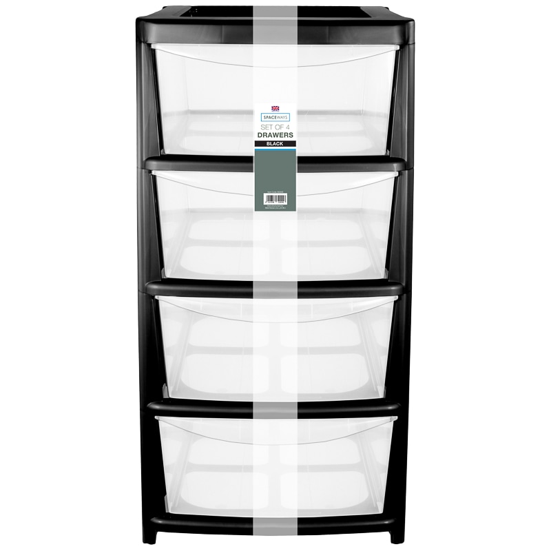4 Tier Drawer - Black