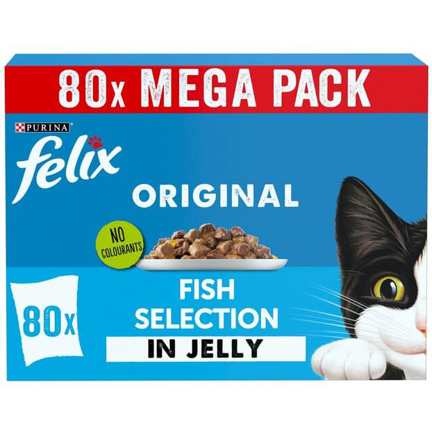 Felix Fish Selection in Jelly Wet Cat Food 80pk