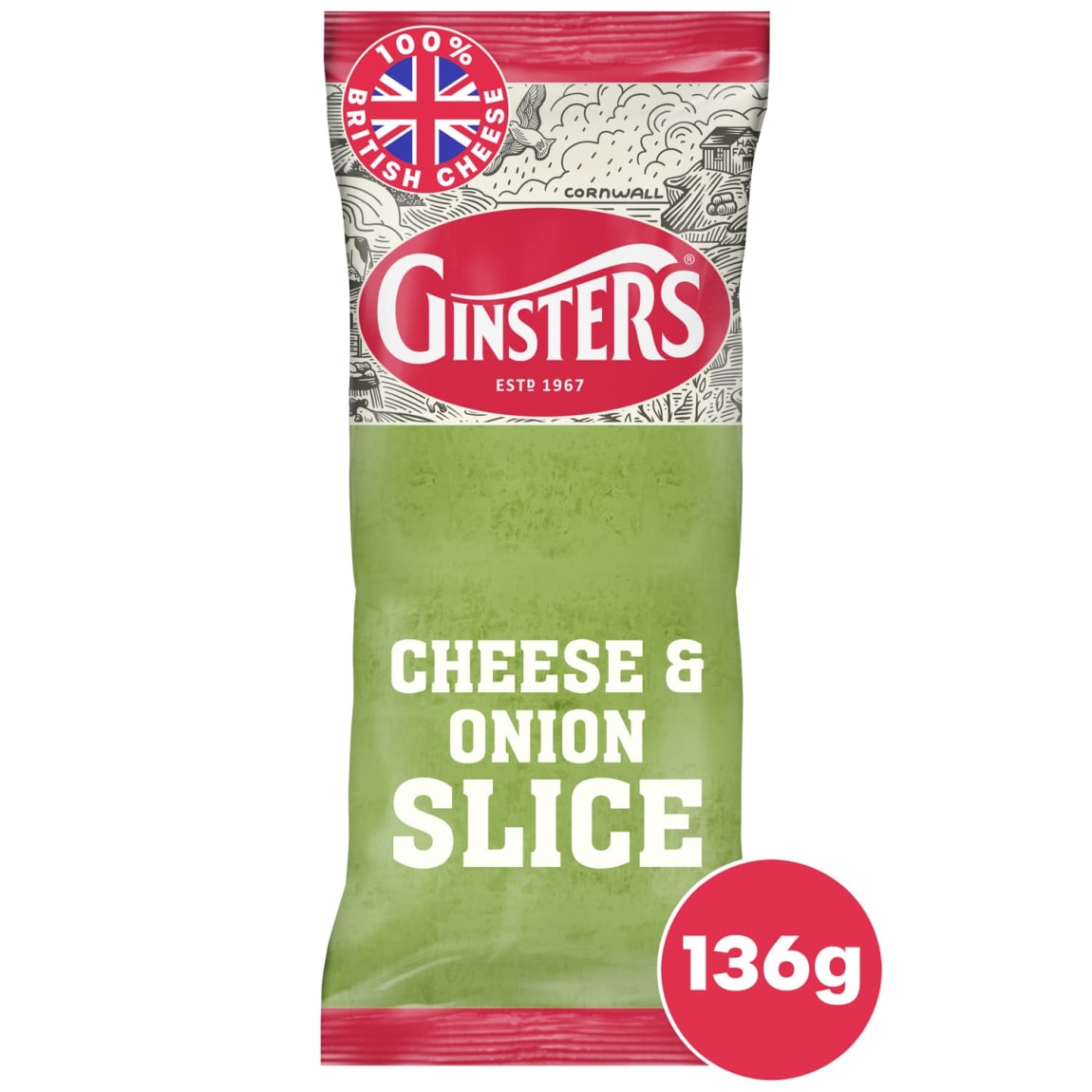 Ginsters Cheese & Onion Slice 136g