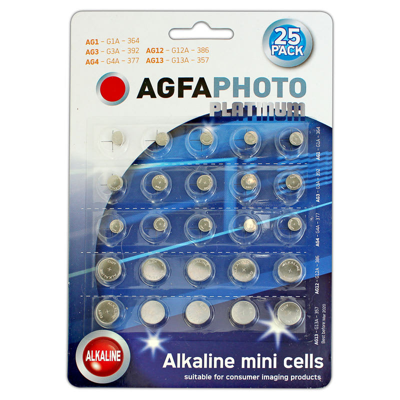 AGFA Alkaline Mini Cell Batteries 25pk