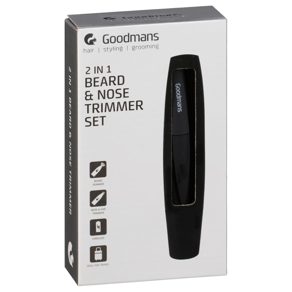 Goodmans 2 in 1 Beard & Nose Trimmer Set