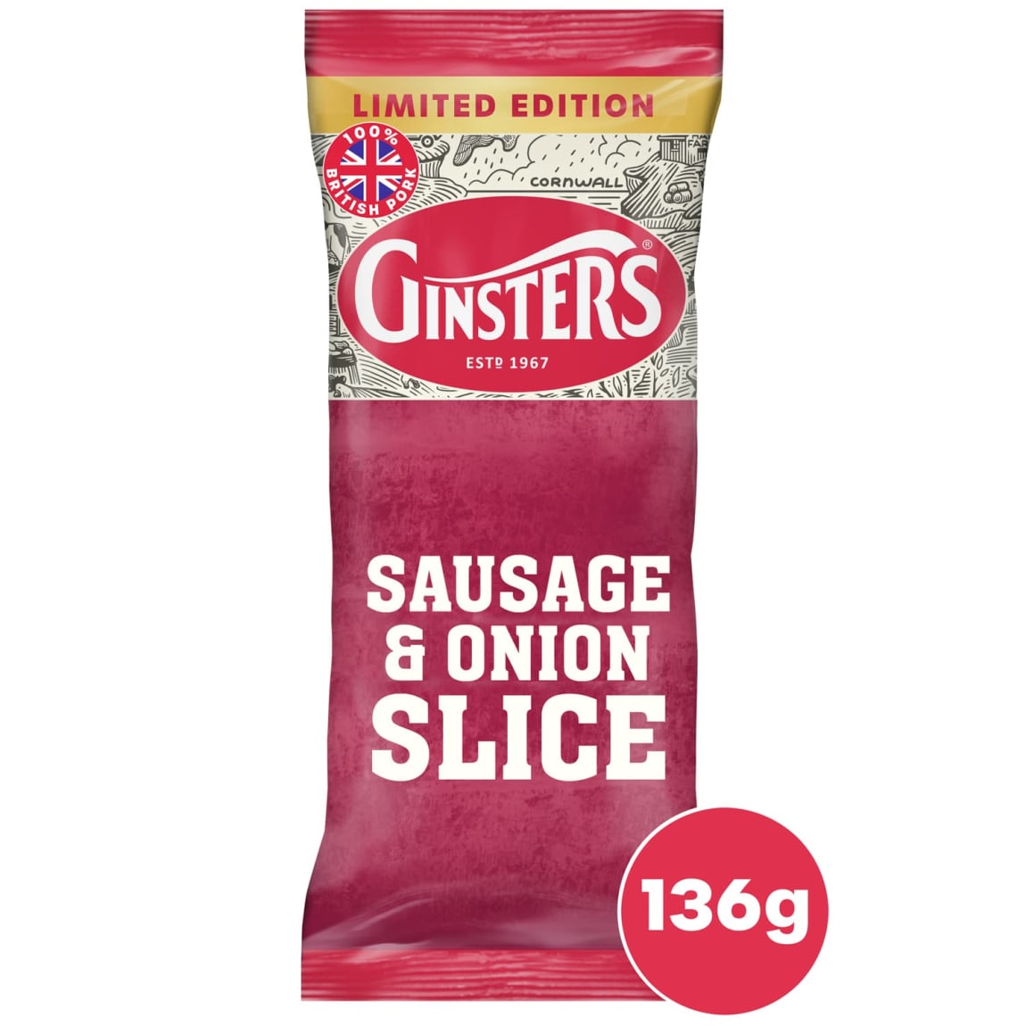 Ginsters Sausage & Onion Slice 136g