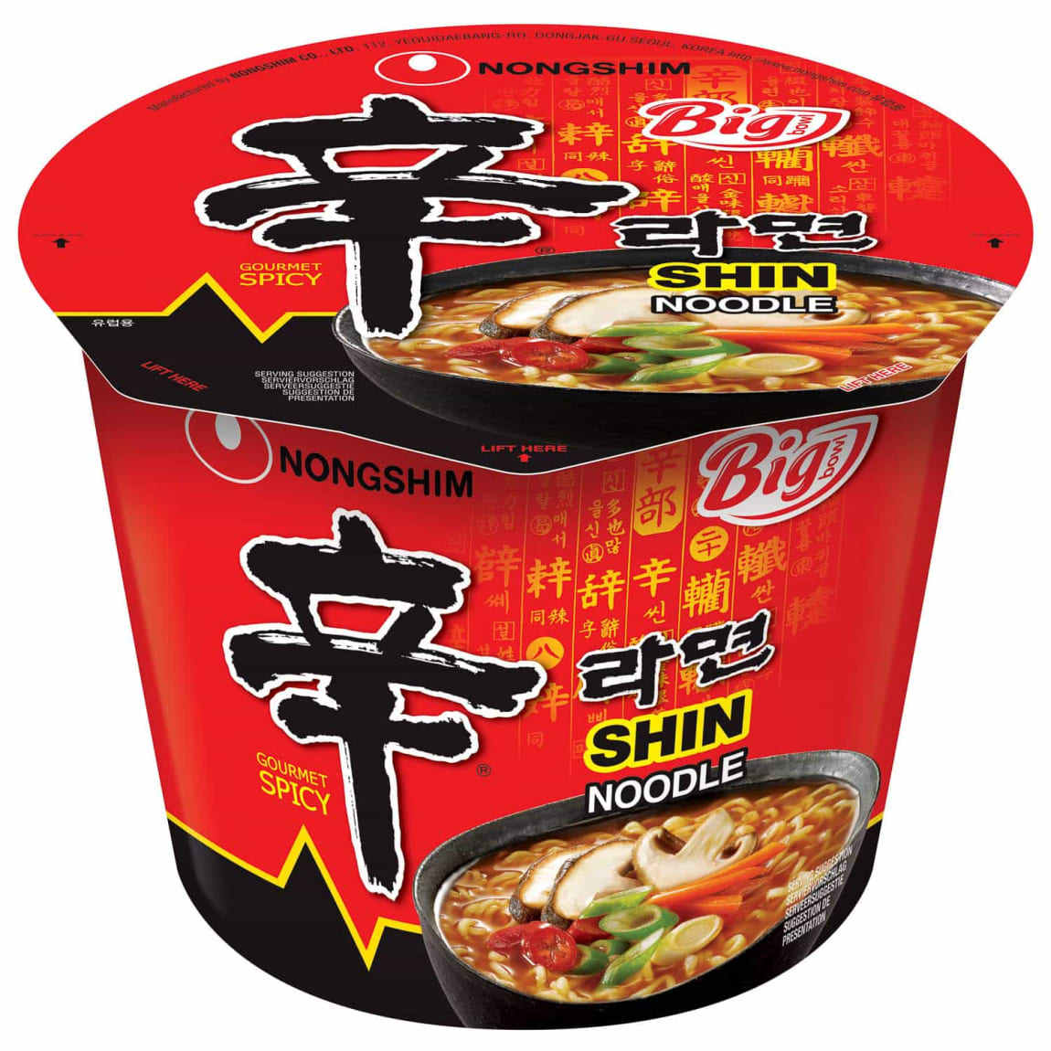 Nongshim Big Bowl Shin Noodle 114g - Gourmet Spicy