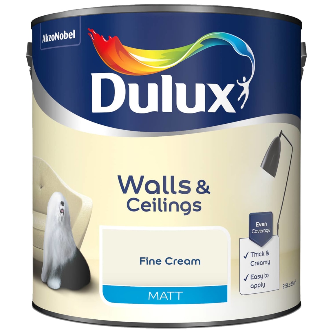 Dulux Matt Paint 2.5L - Fine Cream