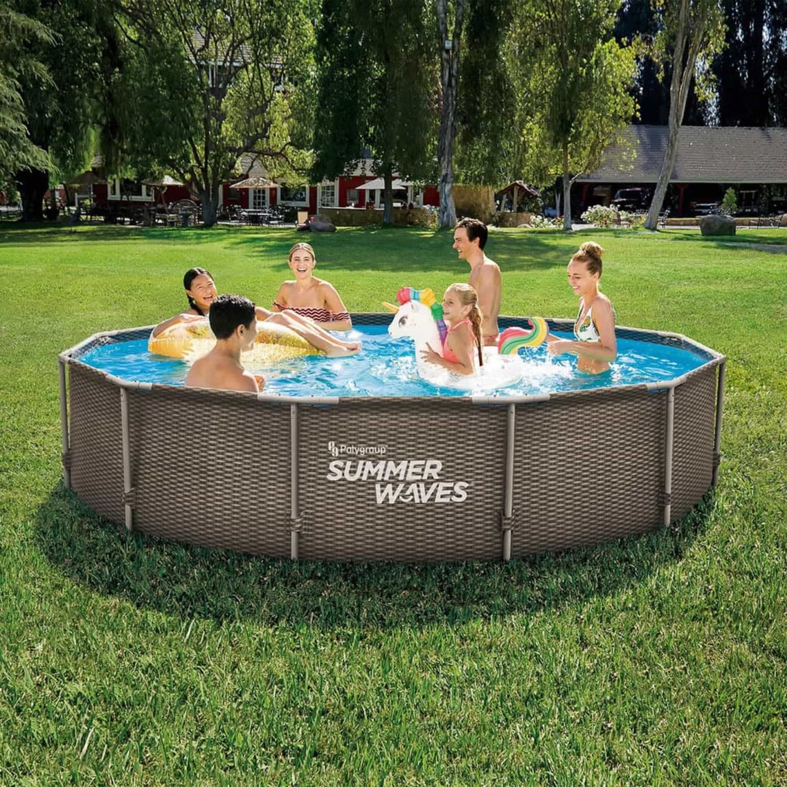 Steel Pro Rattan Pool with Pump 12ft