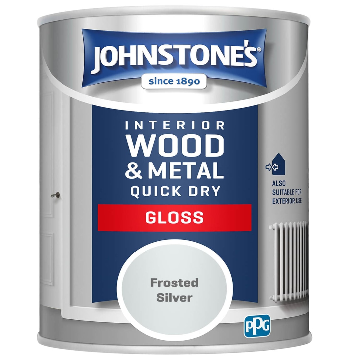 Johnstone's Quick Dry Gloss - Frosted Silver 750ml