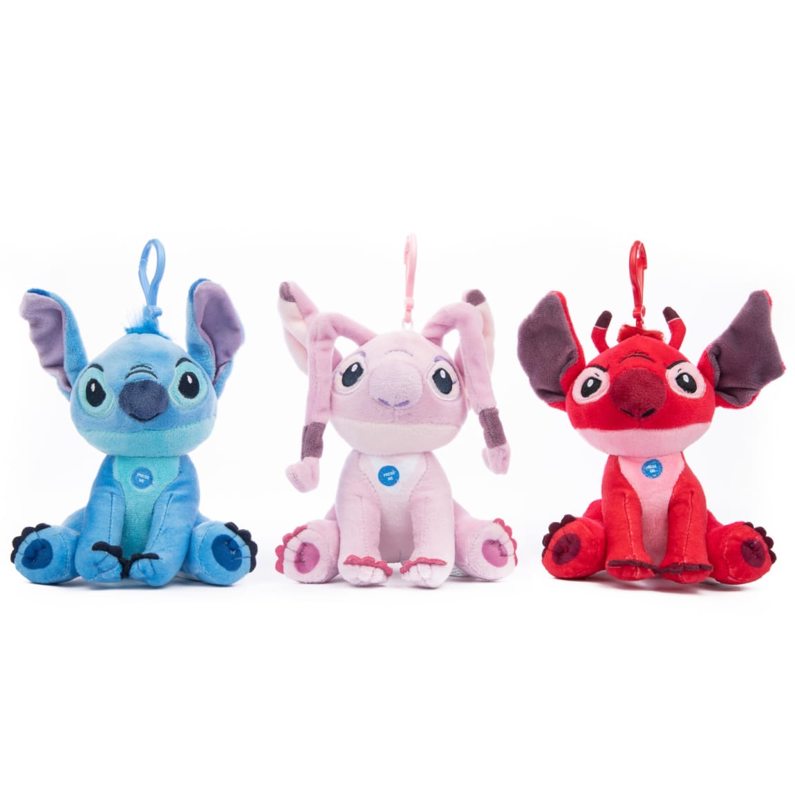 Disney Stitch Plush Keychain 3pk