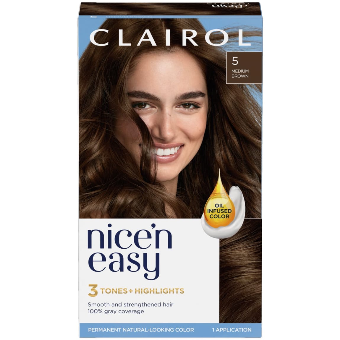Clairol Nice'n Easy Creme Permanent Hair Dye - 5 Medium Brown