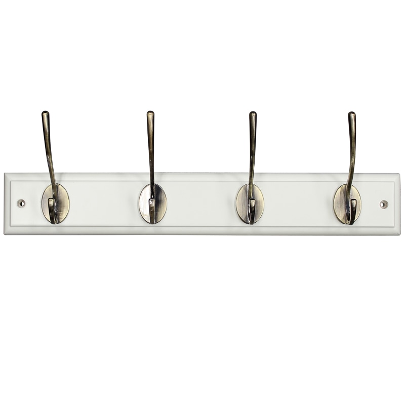 Antique Cream & Brass 4 x Double Hook Rail