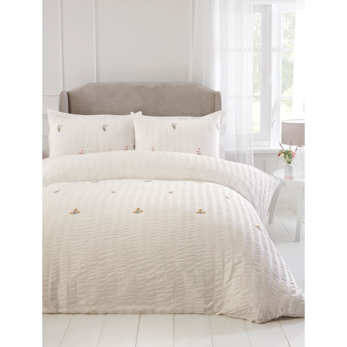 Blossom Embroidered King Size Duvet Set