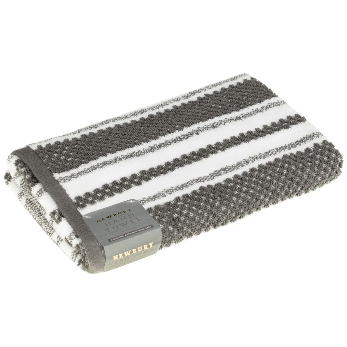 Newbury Stripe Hand Towel - Charcoal