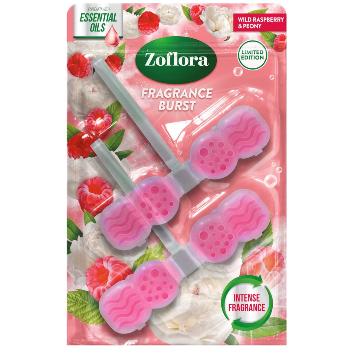 Zoflora Fragrance Burst Rim Blocks 2pk - Wild Raspberry & Peony