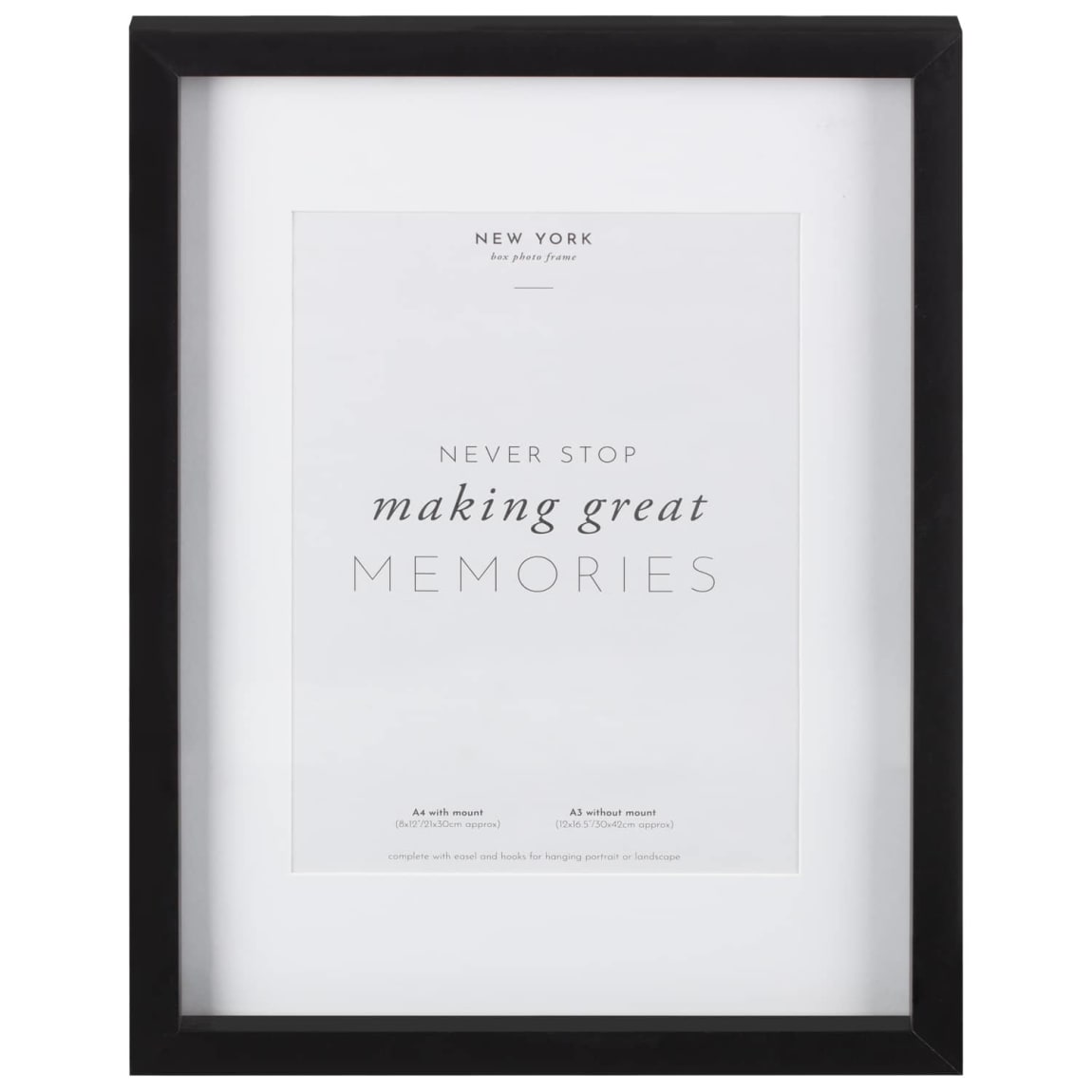A4 New York Box Photo Frame - Black