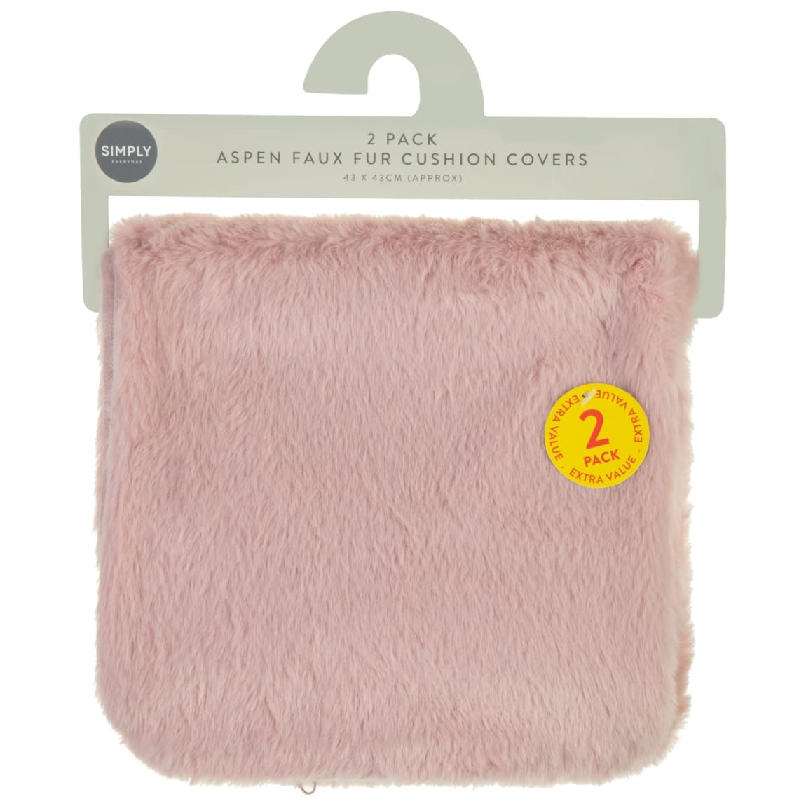Aspen Faux Fur Cushion Covers 2pk - Blush
