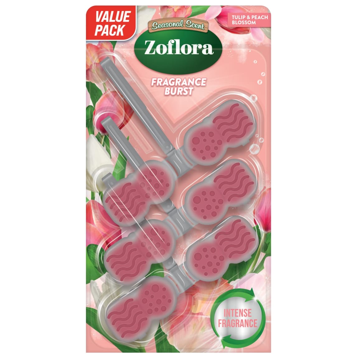 Zoflora Fragrance Burst Rim Blocks 3pk - Tulip & Peach Blossom